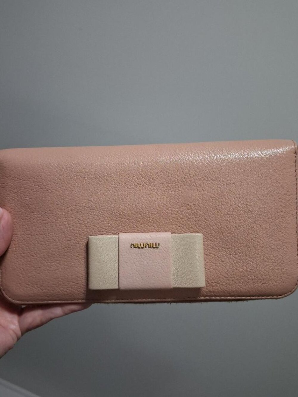 Miu Miu Pink/Dusty Rose/Mauve Zip Around Wallet